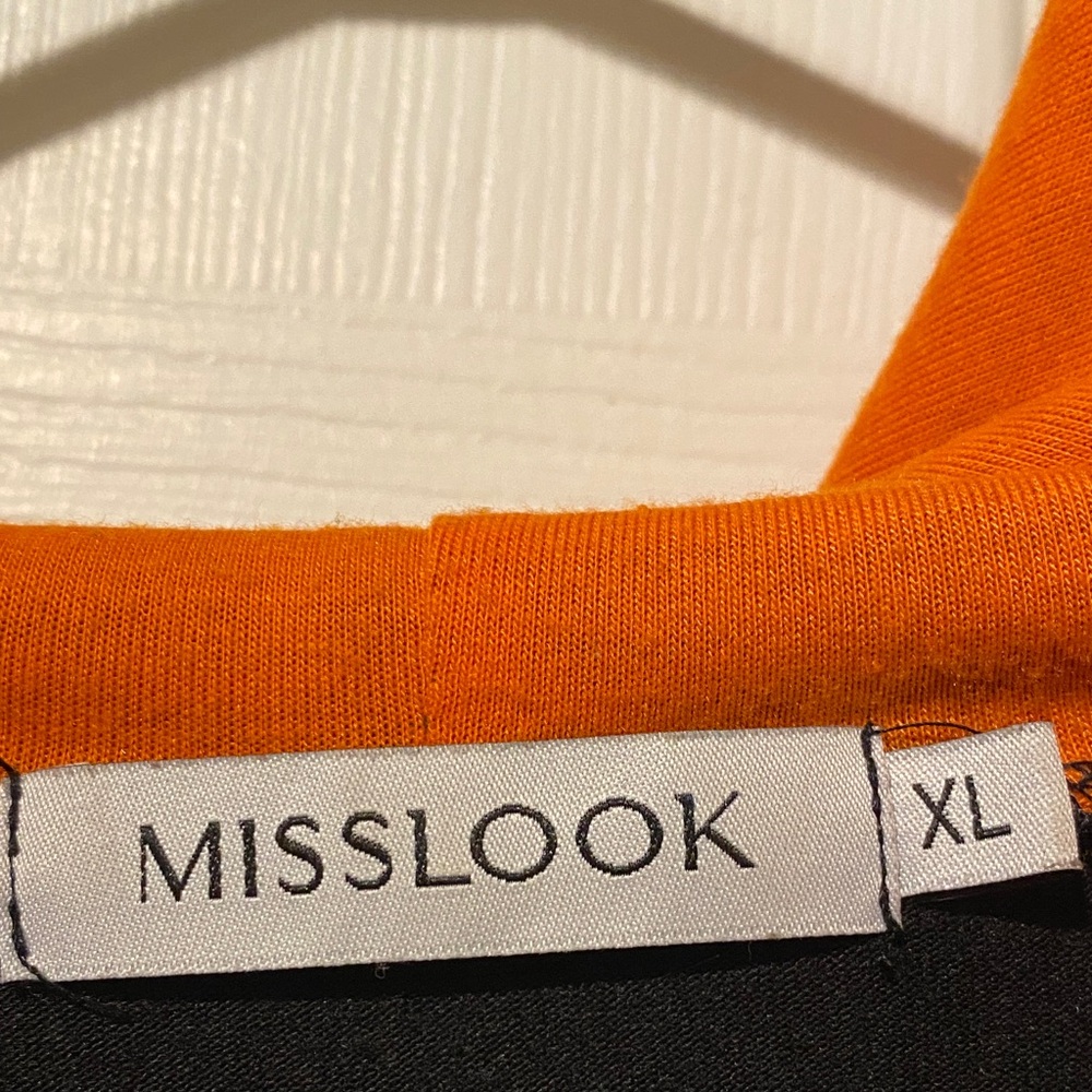 MISSLOOK Black and Orange Lightweight Hoodie - Picture 2 of 5